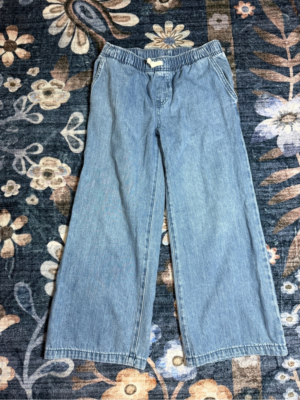 Cat & Jack Light Blue Wide-Leg Drawstring Jeans